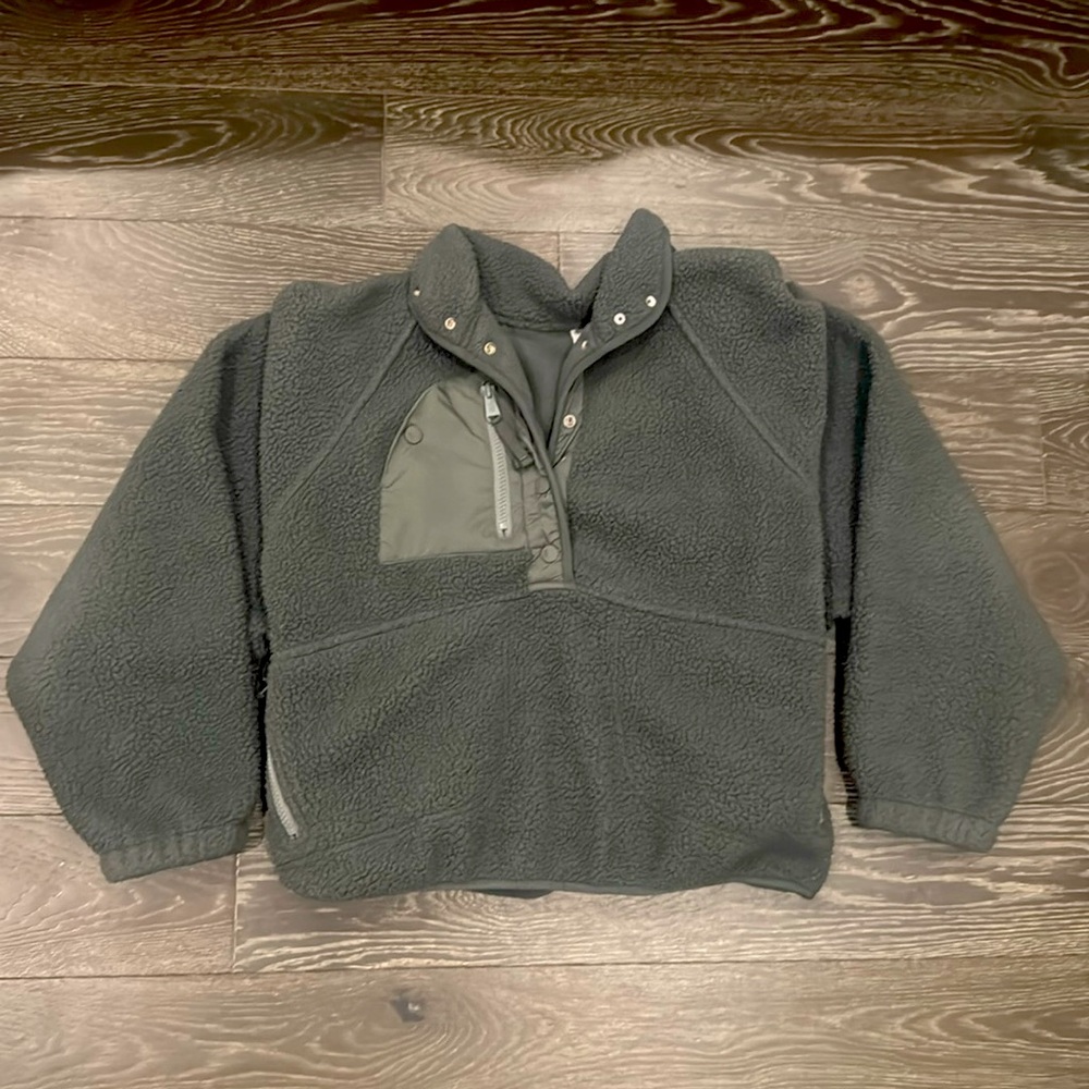 Free People Movement dark green Fleece Pullover size S
